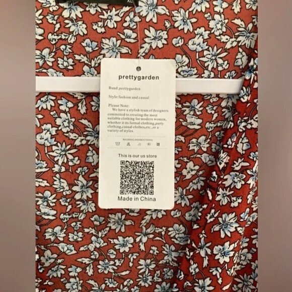 PrettyGarden Wrap Dress XL NWT Maxi Boho Cottagecore Floral Shabby Chic Wrap - Picture 4 of 9